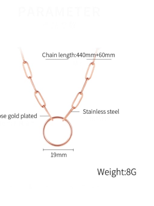 1996 [rose gold necklace] Titanium Steel Minimalist Geometric Pendant